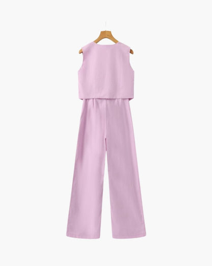 Classy Lady - Linen Two - piece Set - Sanvelier