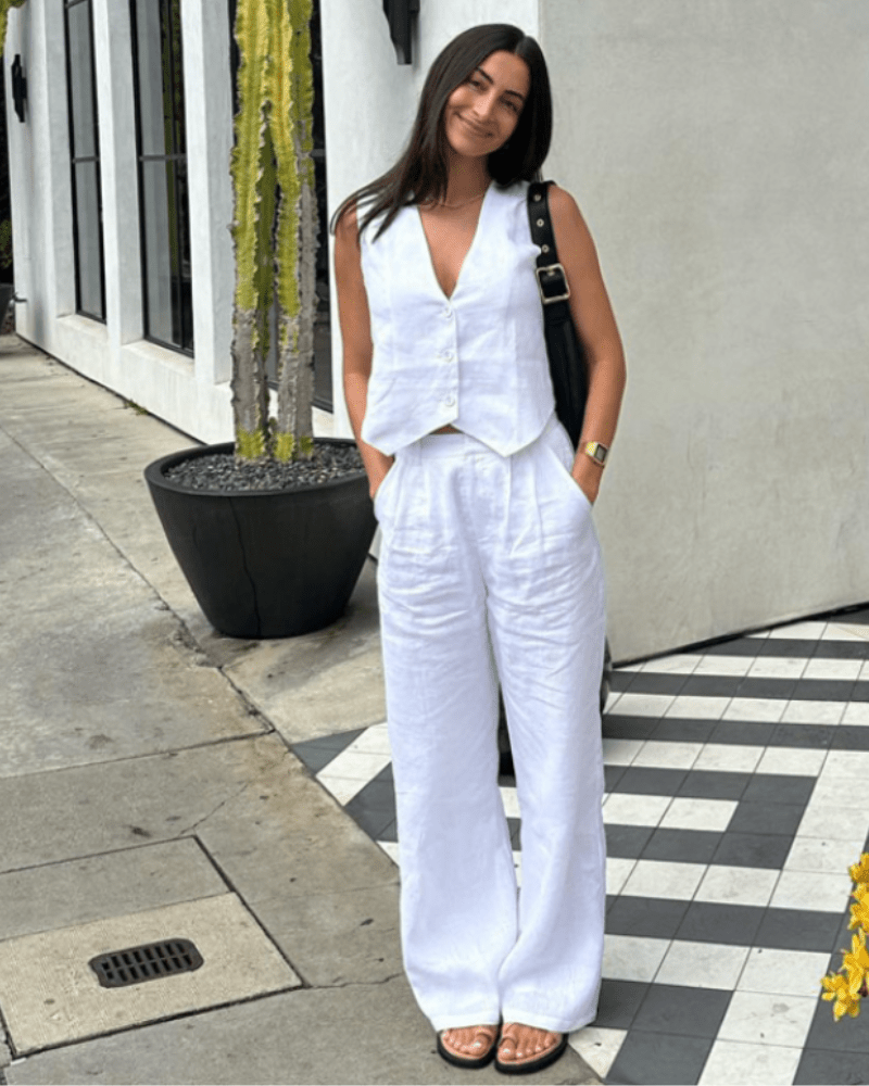 Classy Lady - Linen Two - piece Set - Sanvelier